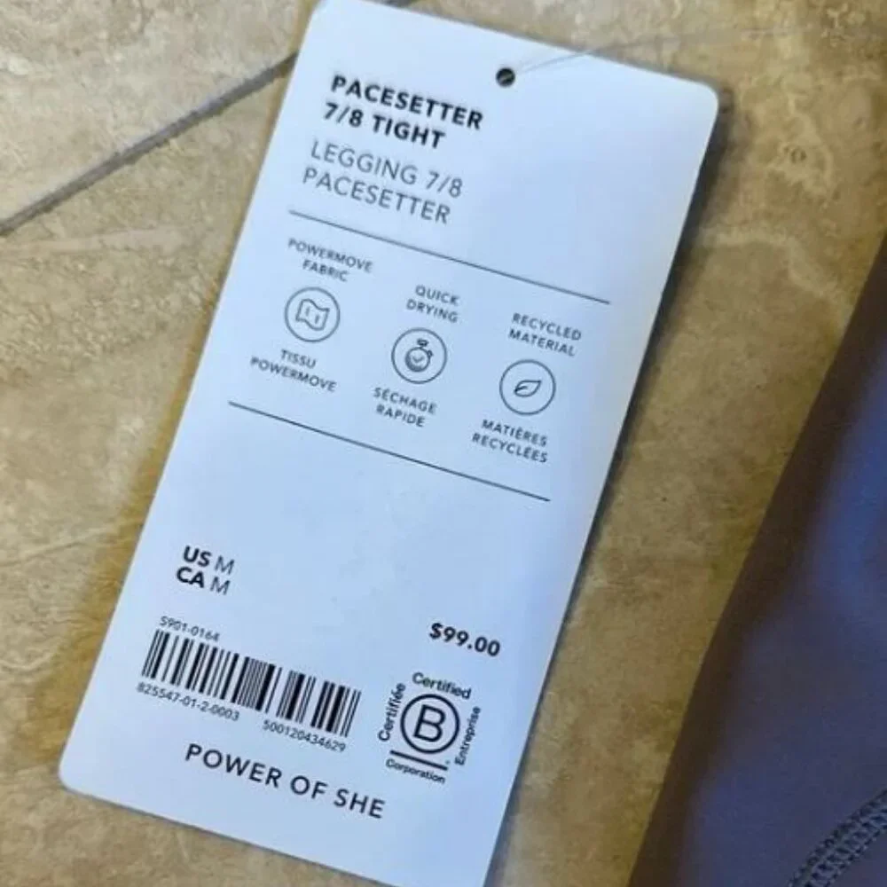 NWT Athleta Pacesetter 7/8 Taupe High-Waist Leggings sz Medium - Picture 3 of 7